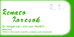 renato korcsok business card