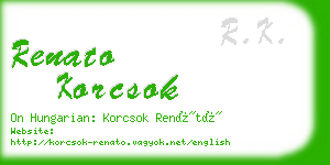 renato korcsok business card